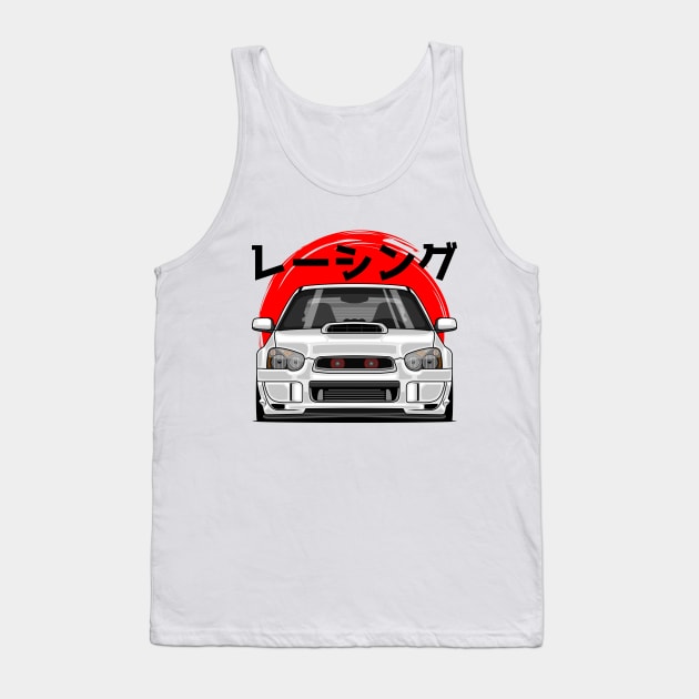 White Impreza WRX STI Blobeye Tank Top by GoldenTuners